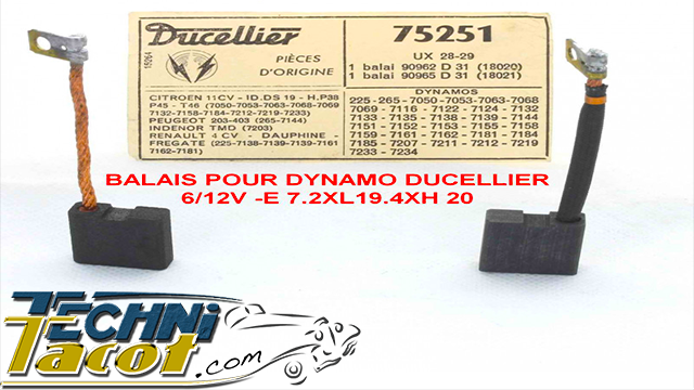 Balais DUCELLIER UX 28-29 pour dynamo
